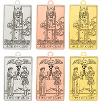 Dawapara The Suit of Cups Minor Arcana Tarot Cards Pendant for Necklaces Earrings Stainless Steel Charms for Jewelry Making