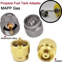 Mapp Propane Fuel Tank Adapter Lindal Valve Output Camping Stove Tank Convert MAPP Gas Tank Adapter 1 LB Cylinder Input