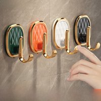 Tengzhou Luxury Adhesive Hook Strong Load Bearing No Drilling Bathroom Wall Towel Clothes Sticky Hook for Household Use