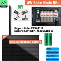 Diy 4W Solar Panel Meshtastic LoRa Node Built-in Battery Outdoor Waterproof Heltec V3 V4 RAK4630 LILYGO ESP32 Nrf52480 Arduino
