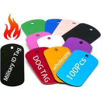 Wholesale 100Pcs Military Tag Dog ID Tag Pendant Necklaces Team Keychain Name Pet Dog Number Army ID Tags Personalised NamePlate