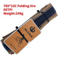 Neuer Fahrradreifen 700 * 23 25C Rennrad Faltreifen 60 TPI Rennradreifen mit braunem Rand, pannensicher, 700C Fahrradreifen von JILUER
