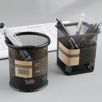 Thickened Pen Holder Storage Box Metal Mesh Large-capacity Office Storage Desktop Socket Student Study Supplies