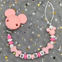 Handmade Custom Name DIY Silicone Baby Pacifier Clip Personalised Name Colorful Pacifier Chain Teether BPA Free Newborn Toy Gift