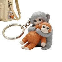 Plush Monkey Keychain Protect Punch The Monkey Keychain Fashion Bag Pendant Decorative Animal Keyrings Jewelry Accessories
