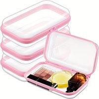 Cosmetic Storage Box, Transparent Hard Zipper Case,Portable Travel Organizer Suitable for Cosmetics,Building Blocks, And Puzzles