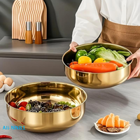【N】Stainless Steel Mixing Bowl With Lid Heavy Duty Rustproof For Baking, Pasta & Salad Commercial Dishwasher Safe Kitchen Tool