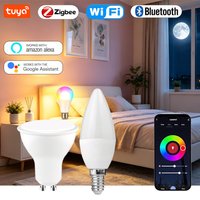 Tuya RGB Smart LED Bulb Dimmable GU10/E27/E14 Light Bulb Zigbee WiFi Bluetooth Magic Lamp AC85-265V Works With Google Home Alexa