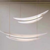 Minimalist white long arch chandelier Nordic art Sailing Boat Light Restaurant Bar Island Chandelier Dining Room Acrylic lamp