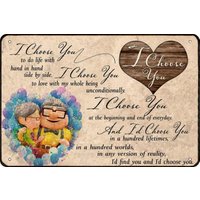 Couple I Choose You to Do Life up Carl and Ellie Funny Metal Tin Sign Wall Decor Man Cave Bar Retro Metal Vintage Tin Sign