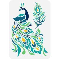 Peacock Animal Stencil for Painting 11.8 x 11.8 Inch Reusable Plastic Peacock Stencil for Painting on Wall Wood Furniture