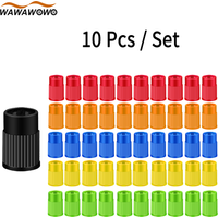 10 Pcs Universal Car Valve Plastic Cap Car Motorcycle Truck Tire Dust Cover Color Valve Cap Valve Core
