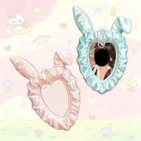 Cute Rabbit Ear Heart-shaped Photo Booth Silk Satin Idol Photo Frame PLA Material Style Card Holder Keychain Photo Display Frame