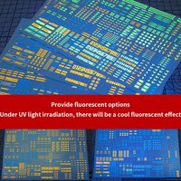 145*100mm DIY Waterslide Transfers Decals Numbers & Symbols UV Fluorescent For Model Railroad Water Slide Decal