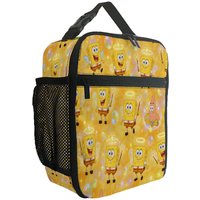 SpongeBob SquarePants Insulated Lunch Bag Reusable Thermal Tote with Cartoon Print, Perfect for School, Picnic, and Travel