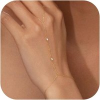 14K Real Gold Plated Hand Bracelet for Women Girls , Dainty Stackable Zircon Crystal Bracelets Jewelry Mother's Day Gift for Mom