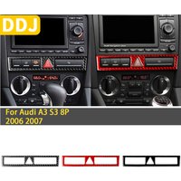 For Audi A3 S3 8P 2006 2007 Accessories Carbon Fiber Car Interior Car Hazard Lamp Switch Panel Cover Trim Sticker Decoration