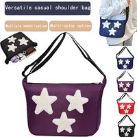 Breathable Lightweight Star‑decor Messenger Bag Stylish Large Capacity Ladies Crossbody Purse for Outdoor Streetwear