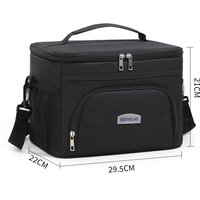 Thermal Cool Bags with Adjustable Strap for Office Outdoor (Black)