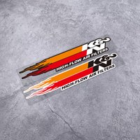 High Flow Air Filters Sticker Set Flame Design Waterproof Vinyl Decals For Car & Bike