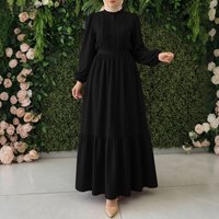 2026 ZANZEA Fashion Muslim Abaya Dress Spring Maxi Long Dress Dubai Robe Kaftan Women Long Sleeve Solid Pleated Dresses Ramadan