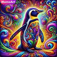 Momoart DIY Penguin Diamond Painting Animal Abstract Colorful Diamond Mosaic Cross Stitch Home Decoration