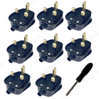 4pcs UK Male Replacement Rewireable 3 Pin Type G Plug Extension Cord Cable Connector Assembly Power Cord Adapter Socket 13A