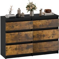 YITAHOME 6-Drawer Chest - Modern 100x30x70cm Bedroom Storage Unit, Durable MDF & Particleboard for Clothes & Essentials