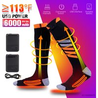 AliExpress LEOSOXS Rechargeable Heated Socks Men Women 6000mah USB Electric Heated Skiing Socks Foot Warmer Ski Snowboarding Cycling Thermal Socks