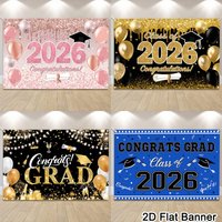 Graduation Banner Congrats Grad 2026 Backdrop 100*150cm Congratulations Graduation Class of 2026 Photography Party Decorations
