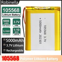 1-10PCS 105568 LiPo Battery 3.7V 5000mAh Polymer Lithium Battery for GPS DVD E-book Tablet Pc Laptop Power Bank Video Game