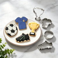 Cookie Cutter Set, 4PCS Soccer Stainless Steel Food Grade Smooth Reusable EasyClean, Baking Molds Cutters, Football-themed Party
