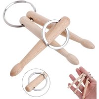 2 Types Wood Mini Drum Sticks Keychain Drumsticks Key Ring Chain Keyfob Percussion Gift Key Chain Fashion Hanging Accessories
