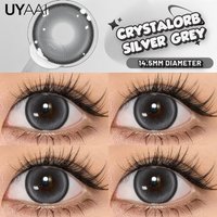 UYAAI 1 para szarych soczewek czarnych kolorowych soczewek kontaktowych do oczu koreańskich soczewek z dużymi oczami dla kobiet Natural Beauty Pupils