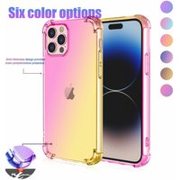 Gradient Airbag TPU Case For iPhone 16e 15 Pro Max 14 13 12 Mini 11 XR XS SE 8 7 Plus Cover Shockproof Fundas Coque Shell Capa