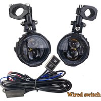 Pair 100W Motorcycle Headlight Fog Lights Led Auxiliary Driving Light Spotlight Headlamp Dual Color Flasher Farol Moto Fog Lamp. image 3