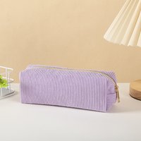 Fashion Corduroy Pencil Case Solid Color Stationery Velvet Makeup Pouch Large Capacity Toiletry Organizer Lady
