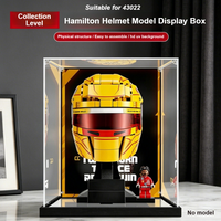 New 3mm Dustproof Display Box for lego 43022 Hamilton Helmet Model Display Case Storage Box Organizer(Lego Set not Included)