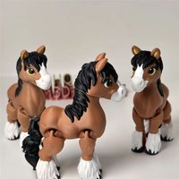 All-in-one Molding 3D Printed Horse Laser Rotatable 3D Printed Diceratops Horse Crystal Horse Flexible 3D Articulated Horse Toys
