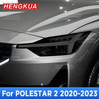 2P For POLESTAR 2 2020-2023 Car Headlight Black Smoke Tint Vinyl Protective Film Clear TPU Sticker Accessories Cover Healing