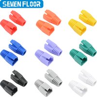 50pcs OD7.0 Cable Connector Plug Cover CAT6 CAT7 RJ45 Ethernet Network Cable 10 Colors Strain Relief Boots