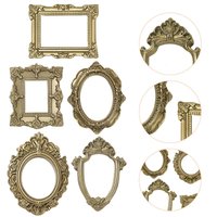 5/9PCS Vintage Retro Gold Mini Picture Frame Luxury Small Photo Frame Display Accessories Ornaments Photography Props