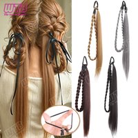 WTB Wrapped Braided Ponytail Synthetic Wig Elastic Band Style Braided Ponytail Wig Suitable for Women and Girls' Daily Wear