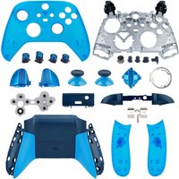 Front Back Housing Shell for Xbox Series X/S Controller Replacement Sky Cipher Faceplate Kit with Grips Cover Full Button Set