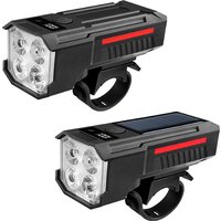 AliExpress cycle zone Light Sensor Bike Horn Light Digital Display Cycling Red Warning Front Light MTB Road Bike Loud Ring Bell Lamp Cycling Light