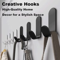 Heavy Duty Adhesive Hooks, No Drill Wall Hooks for Kitchen Bathroom Door, Strong Sticky Hangers for Coat Towel Organizer