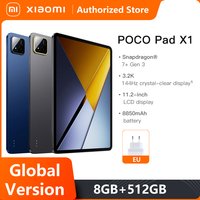 Tablets Xiaomi POCO Pad X1 Global Version Snapdragon 7+ Gen 3 Octa core CPU 11.2" 3.2K 144Hz Display 45W Charger 8850mAh Battery