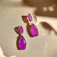 925 Sterling Silber Lila Ohrringe mit Violett Tropfenohrringen und Edelstein-Birnenförmigen Ohranhängern für Damen