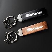 For Suzuki SV650 SV 650 SV650X SV650S Motocycle Accessories carbon fiber leather rope keychain High-Grade Leather Suede Keyring