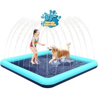 60-97'' Winter and Summer Outdoor and Indoor Dog Shower Playpool Inflatable Sprinkler Pad Pet Fountain Foldable Pad Dog Shower